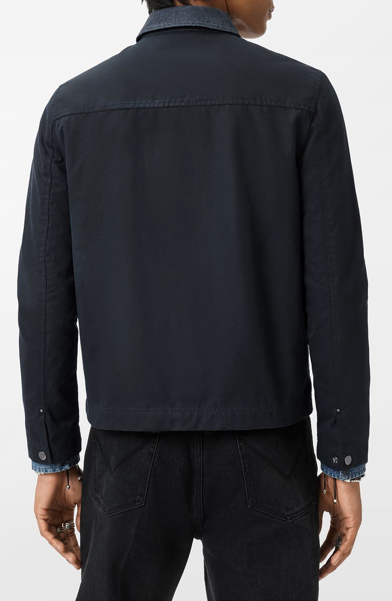 John Varvatos Calvin Waxed Cotton Work Jacket, Alternate, color, Navy