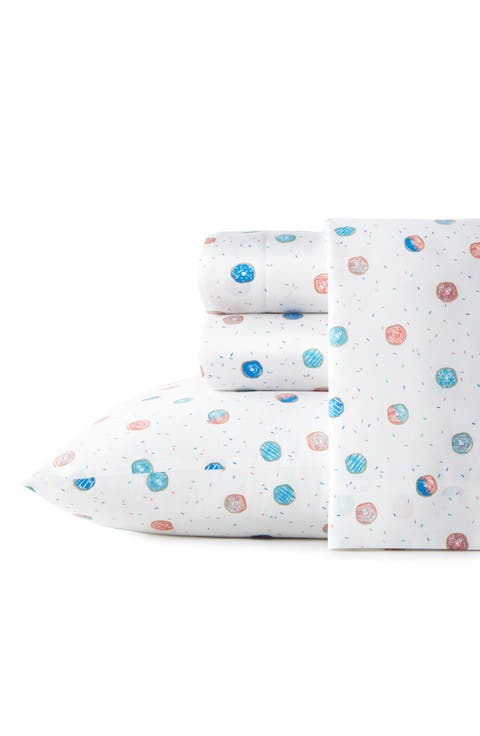 Polka Dot 200 Thread Count Cotton Percale Sheet Set