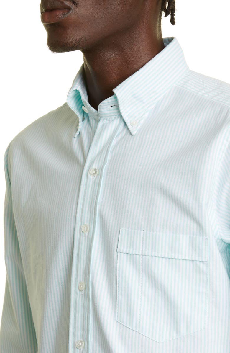 Drake's Stripe Button-Down Poplin Shirt, Alternate, color,
