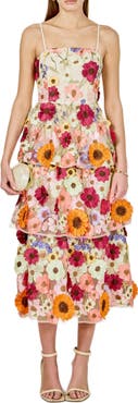 Endless Rose Embroidered Floral Tiered Dress