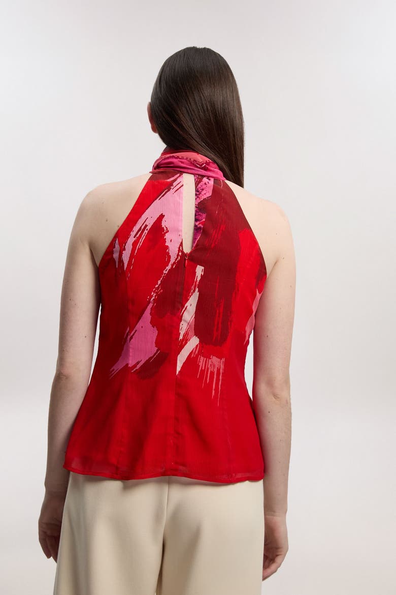 Tie Neck Sleeveless Top, Alternate, color, Multi