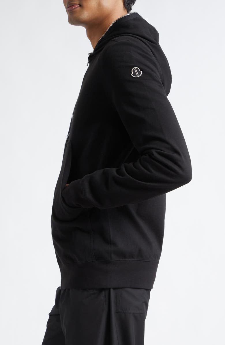 Moncler Cotton Zip Hoodie, Alternate, color, Black