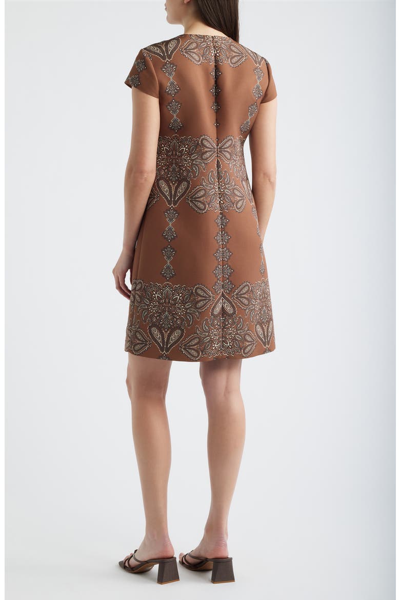 Paisley Print Shift Dress, Alternate, color, BROWN MULTI