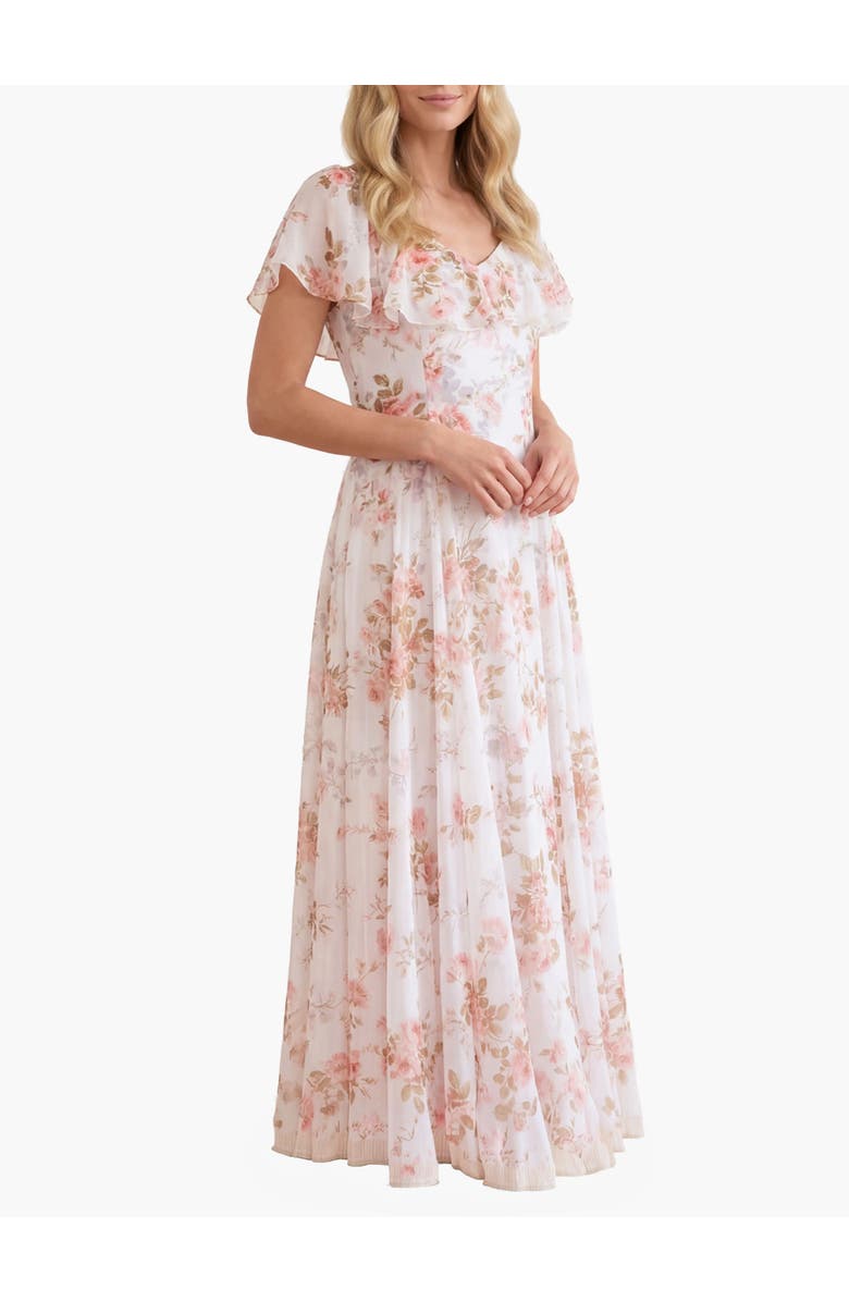 Needle & Thread Summer's Rose Georgette Ankle Gown, Main, color, White