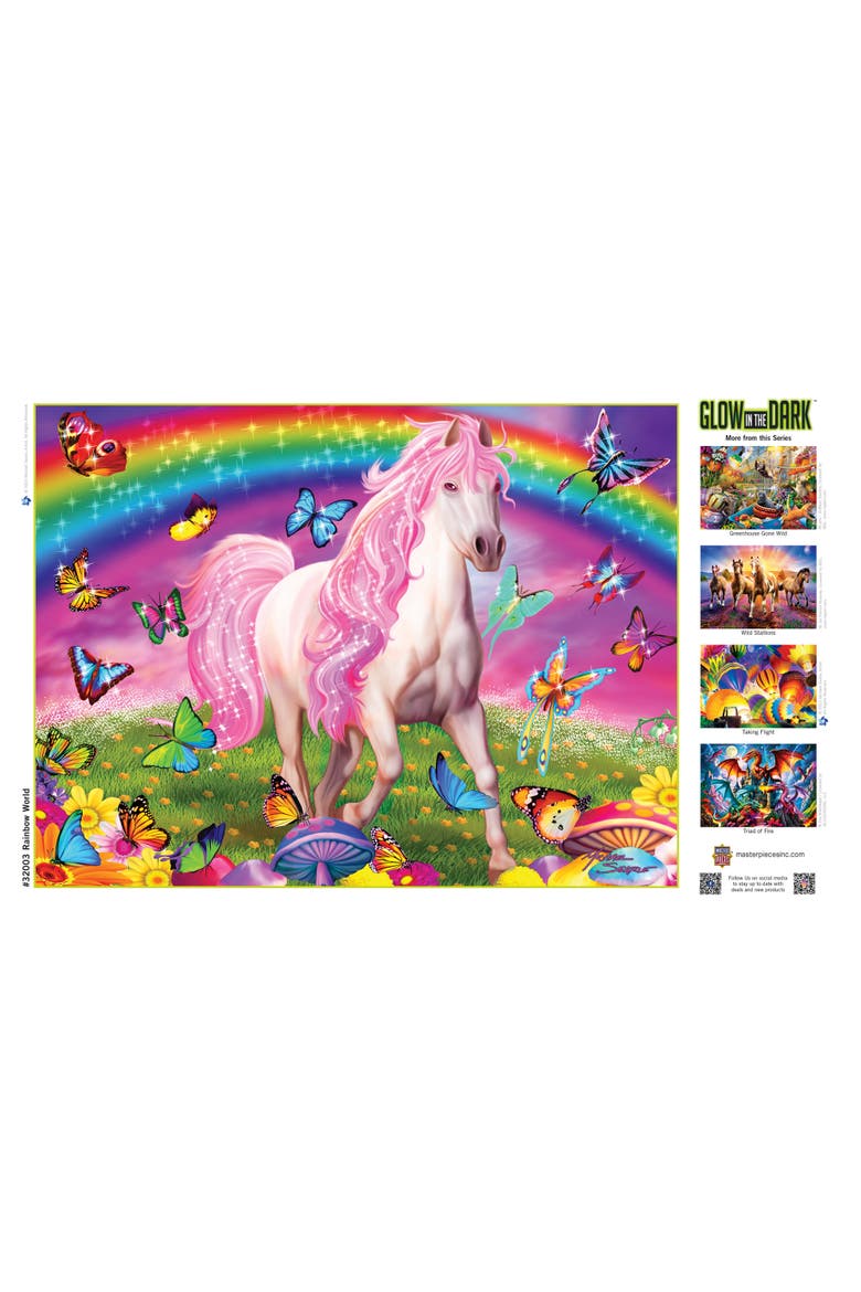 Rainbow World 300 Piece Glow Puzzle, Alternate, color, Multicolor