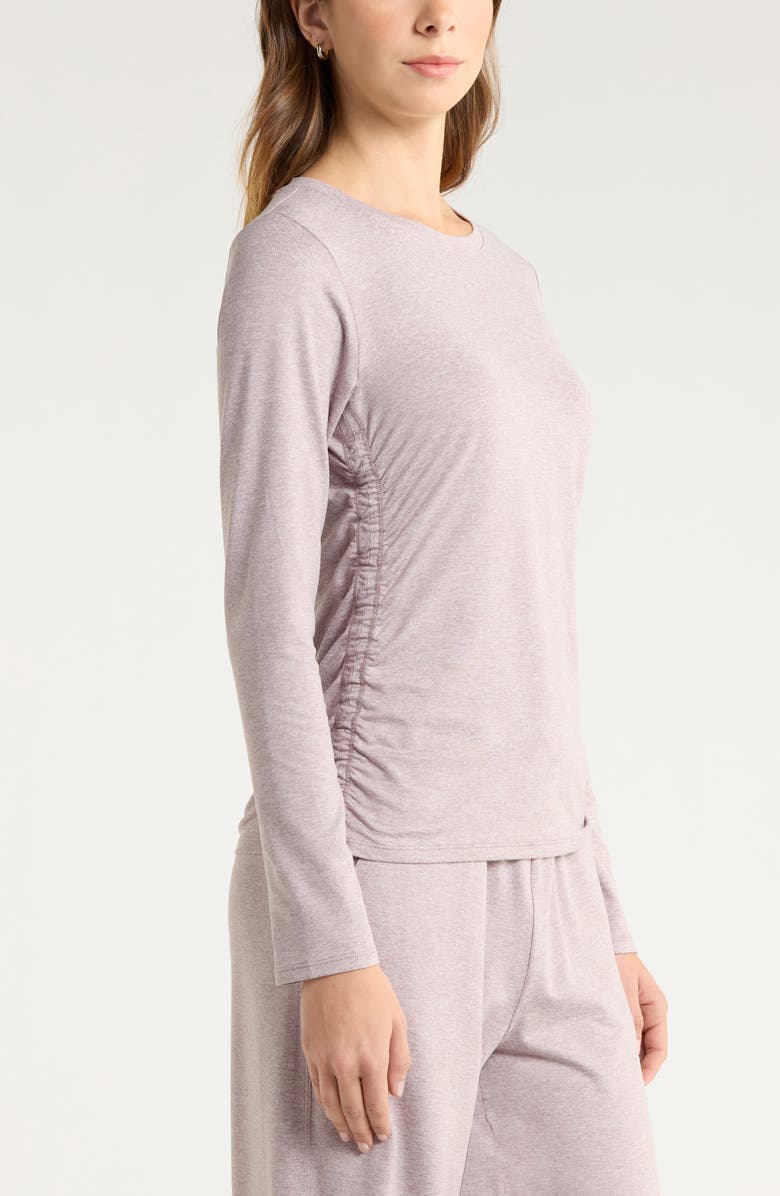 Zella Restore Soft Lite Ruched Long Sleeve T-Shirt, Alternate, color, Purple Dove