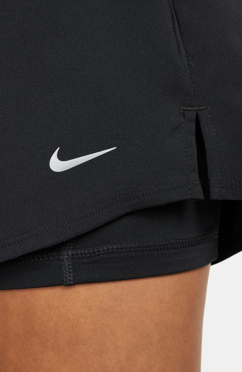 Nike One Dri-fit High-waisted 3-inch 2-in-1 Shorts In Black
