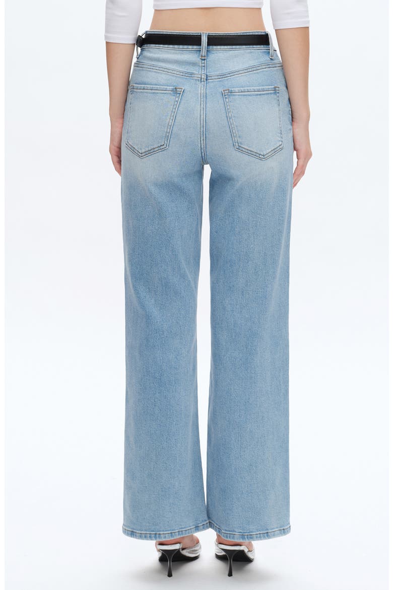 High Waist Straight Leg Jeans, Alternate, color, SWISS BLUEDNU