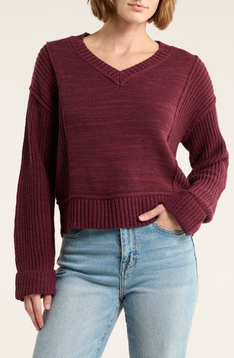 Textured V-Neck Sweater