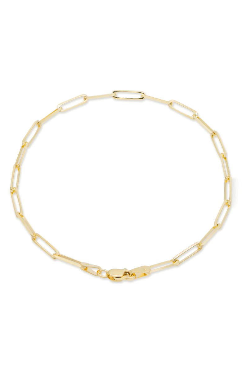 DEVATA 14K Gold Paperclip Chain Bracelet, Alternate, color, Gold