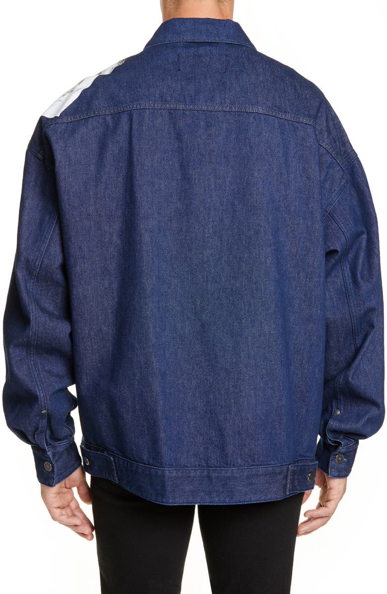 Raf Simons Punkette Oversize Denim Jacket, Alternate, color,