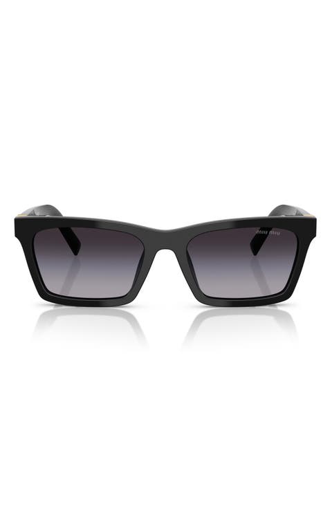 55mm Gradient Rectangular Sunglasses