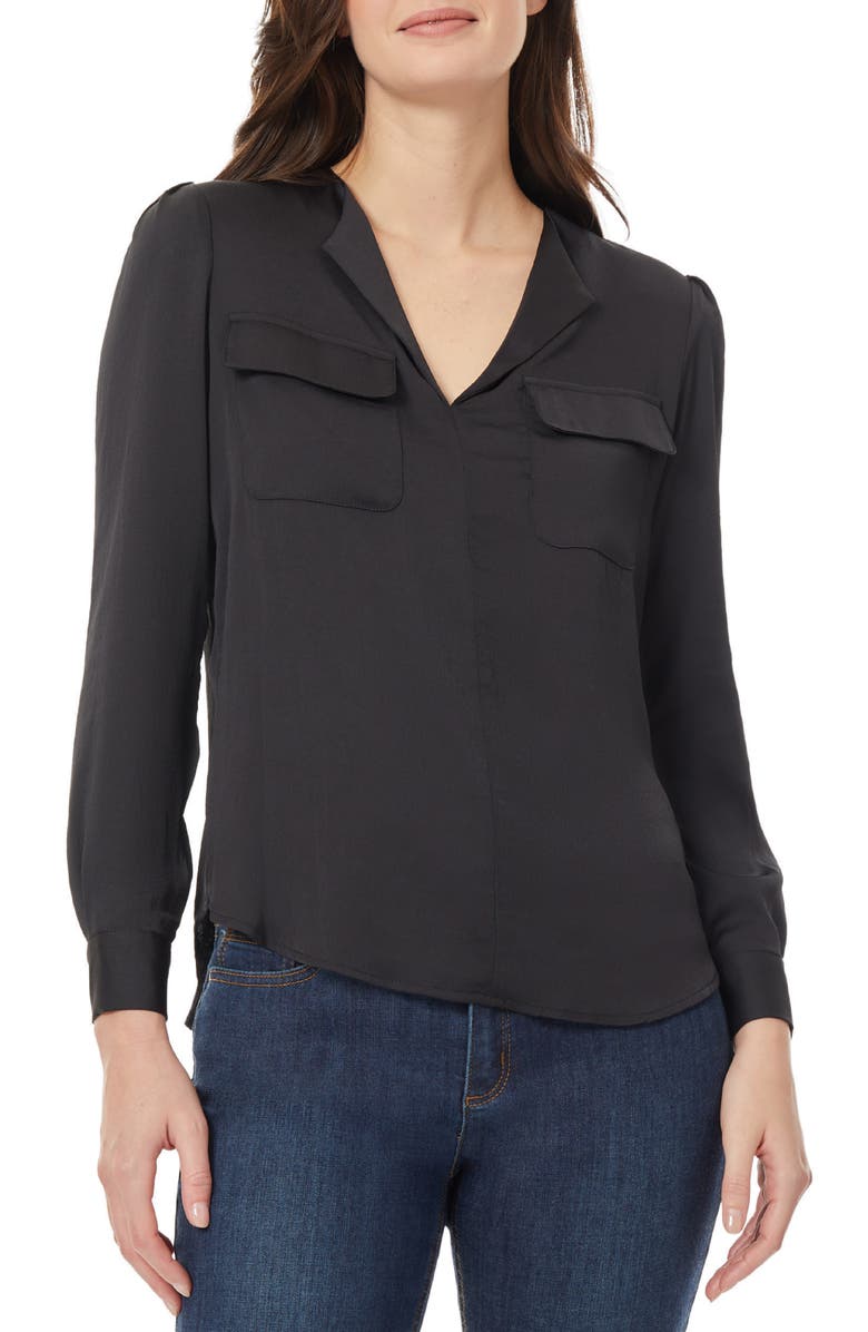 Jones New York Simplified Utility Textured Charmeuse Blouse, Main, color, 