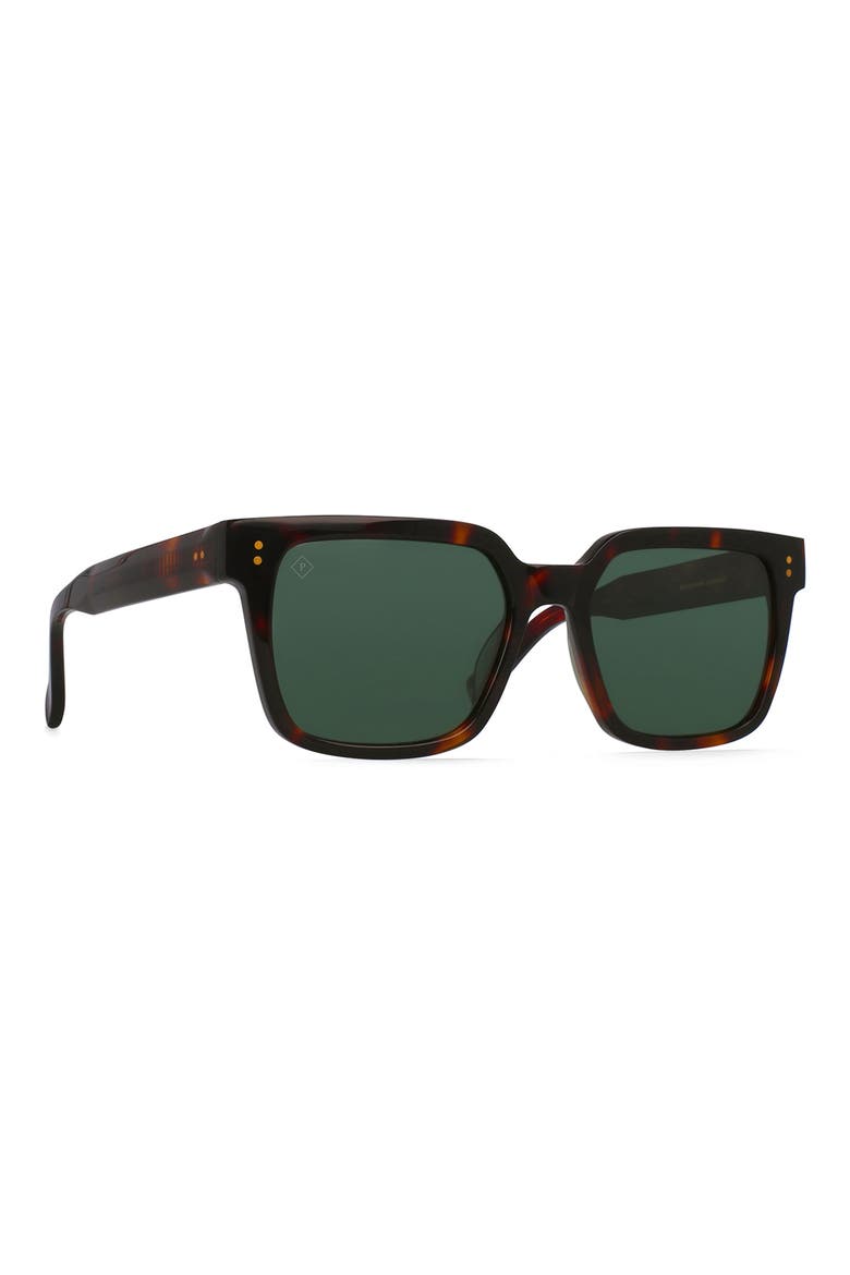 West 55mm Polarized Square Sunglasses, Alternate, color, KOLA TORTOISE/ GREEN POLAR