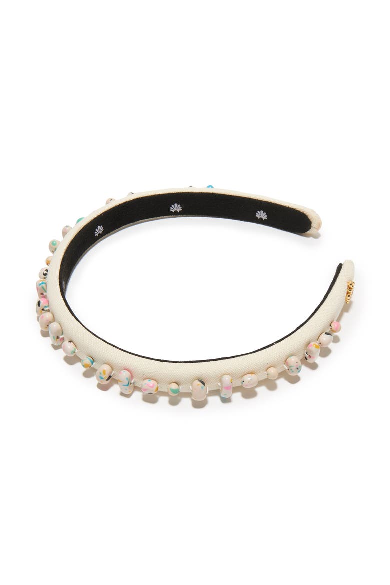Gigi Embellished  Headband, Main, color, CREAM TERRAZZO 960