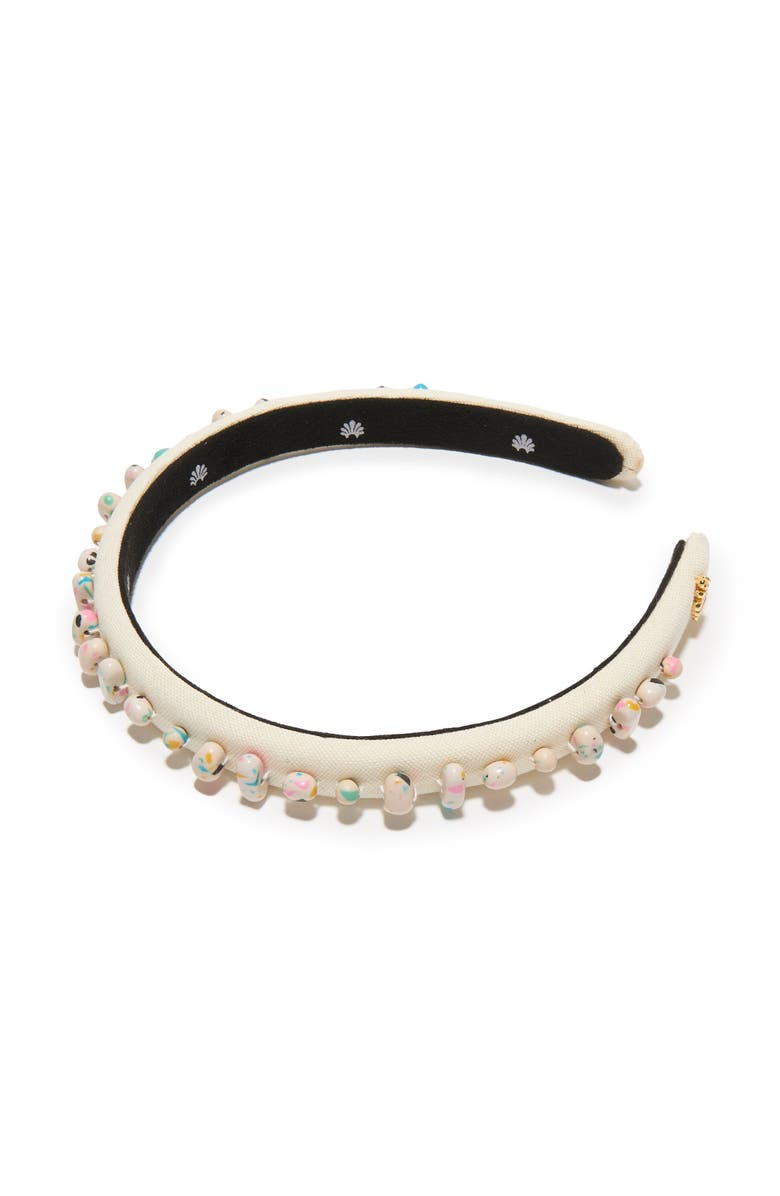 Lele Sadoughi Gigi Embellished  Headband, Main, color, Cream Terrazzo 960