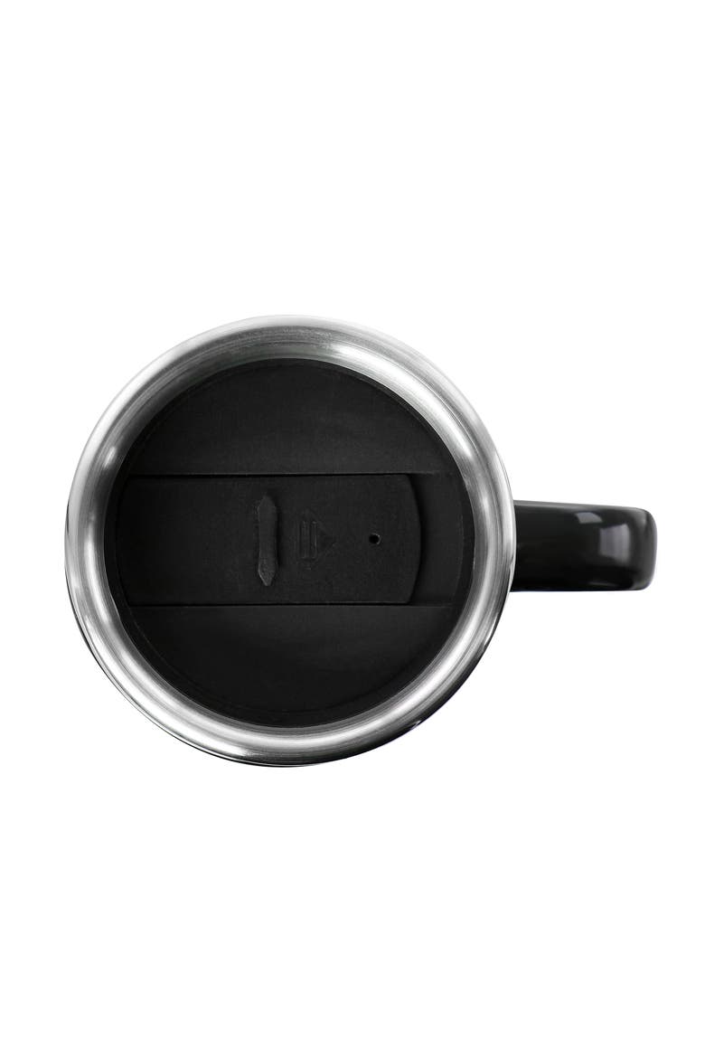 16oz Stainless Steel and Stoneware Travel Mug, Alternate, color, Black