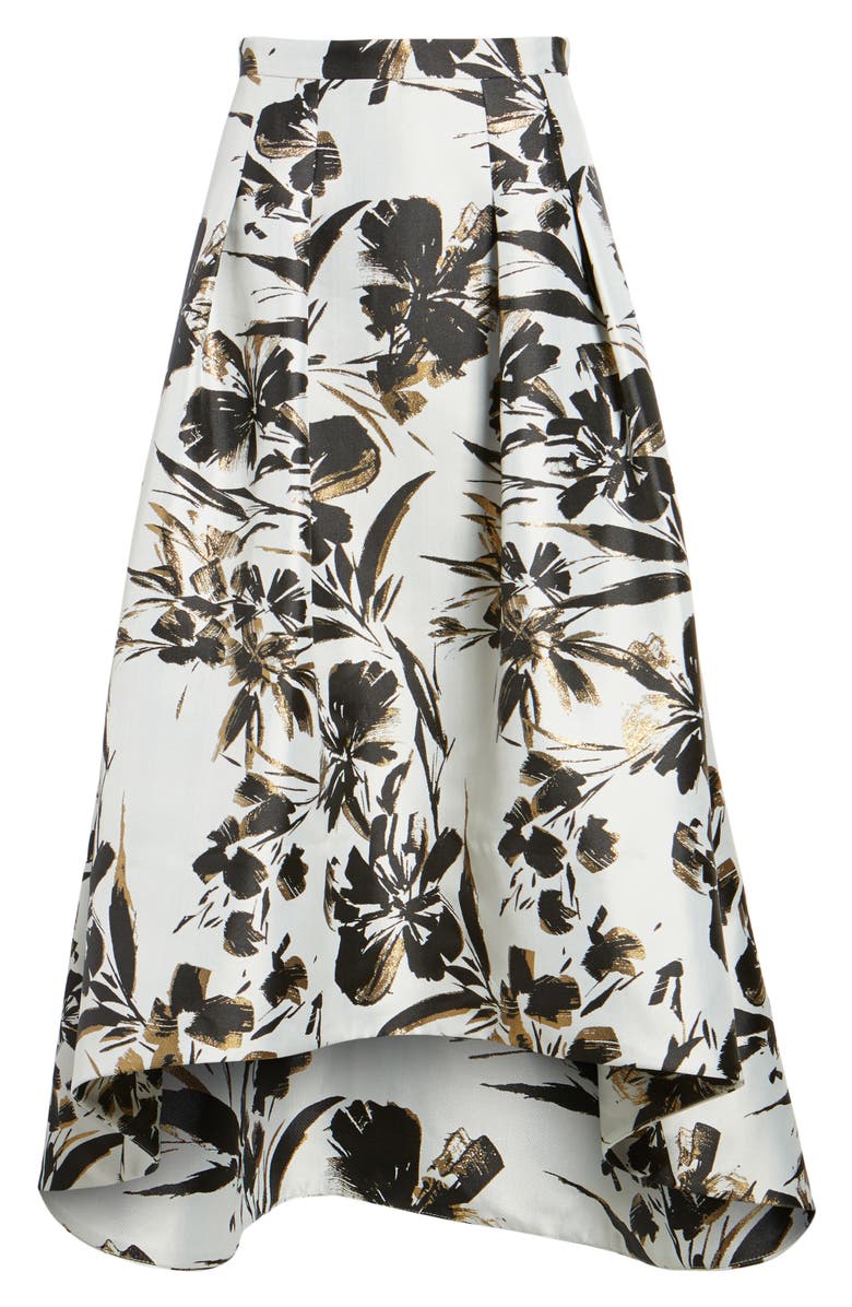 Eliza J Metallic Floral High/Low Skirt, Alternate, color, 