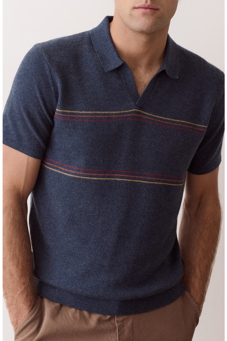 Liam Striped Sweater Polo, Main, color, NAVY SUNSET STRIPE