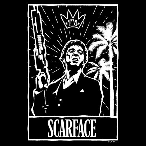 Scarface Tarot Card  Graphic T-shirt In Black