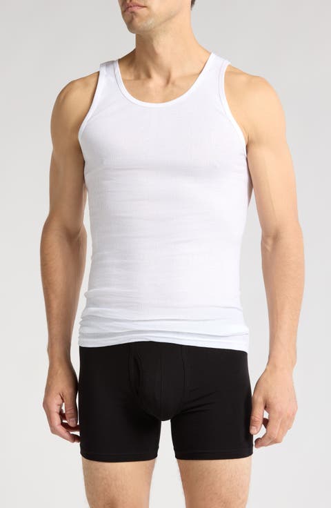Cotton 3-Pack Ribbed Tank Tops