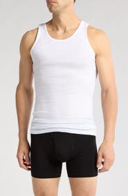 NORDSTROM RACK Cotton 3-Pack Ribbed Tank Tops