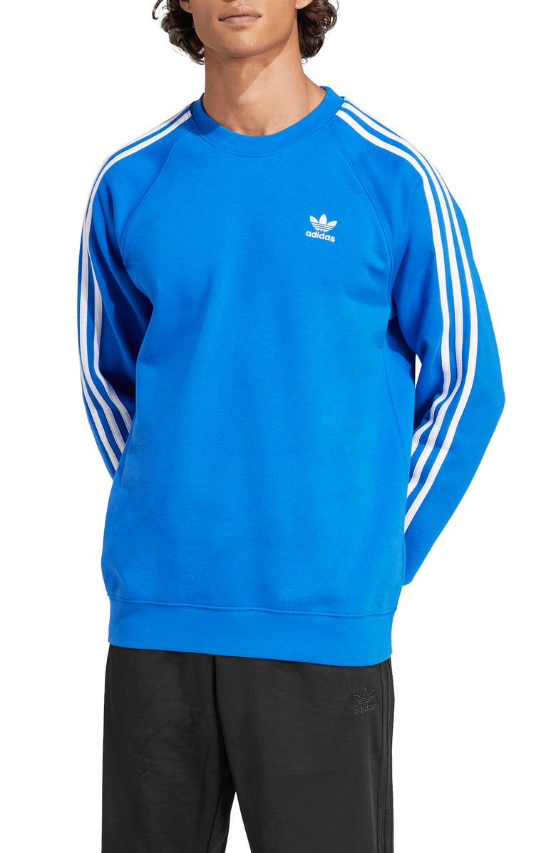 adidas Adicolor 3-Stripes Trefoil Logo Fleece Sweatshirt, Main, color, 