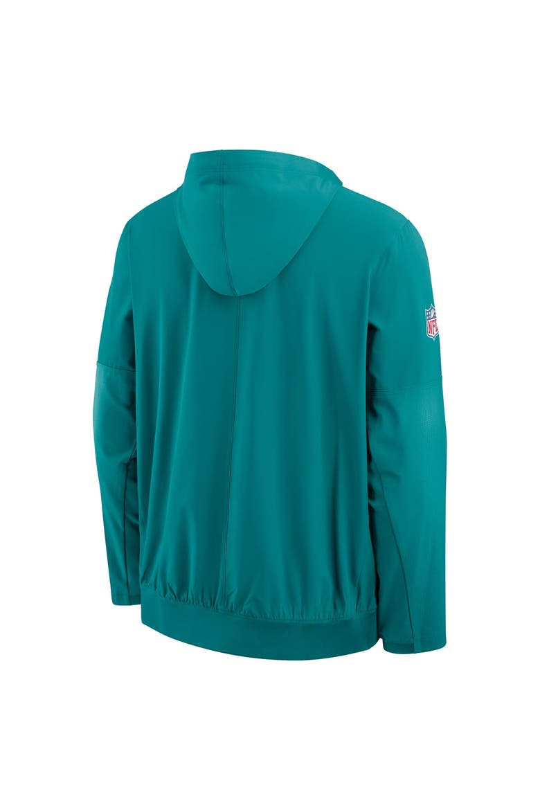 Men's Nike Aqua Miami Dolphins Sideline Broken Rules Alternate Anorak Half-Zip Hooded Jacket, Alternate, color, Aqua