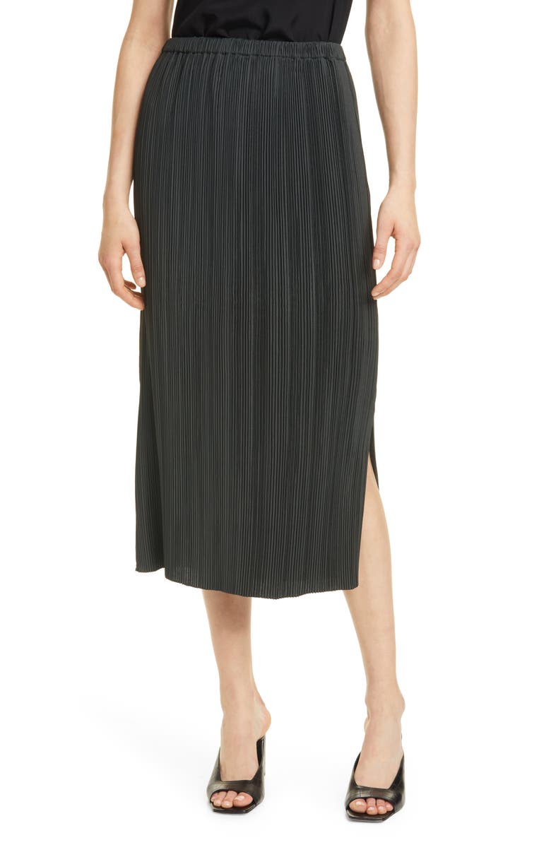 Club Monaco Plissé Midi Skirt, Main, color,