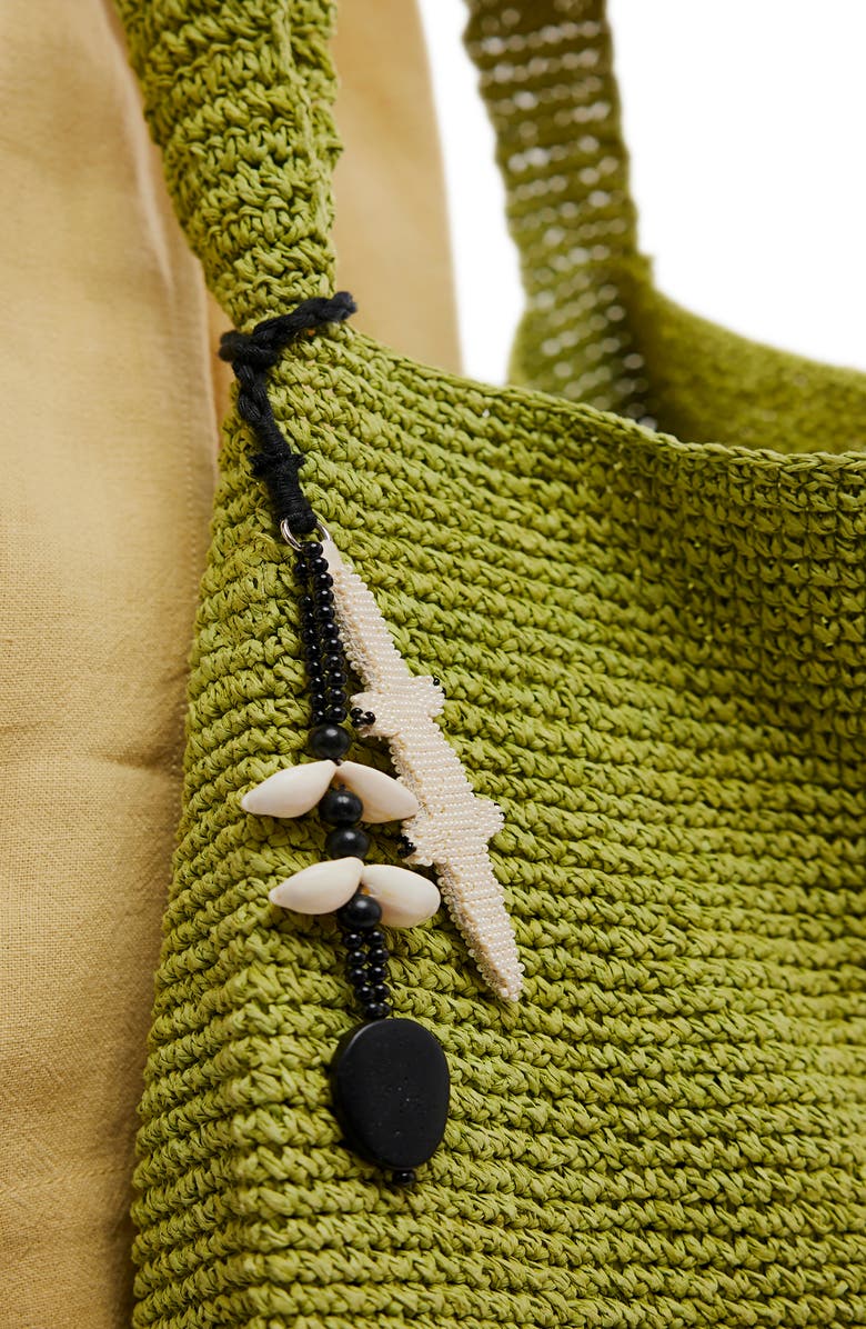 Free People Coastal Crush Straw Tote, Alternate, color, Matcha