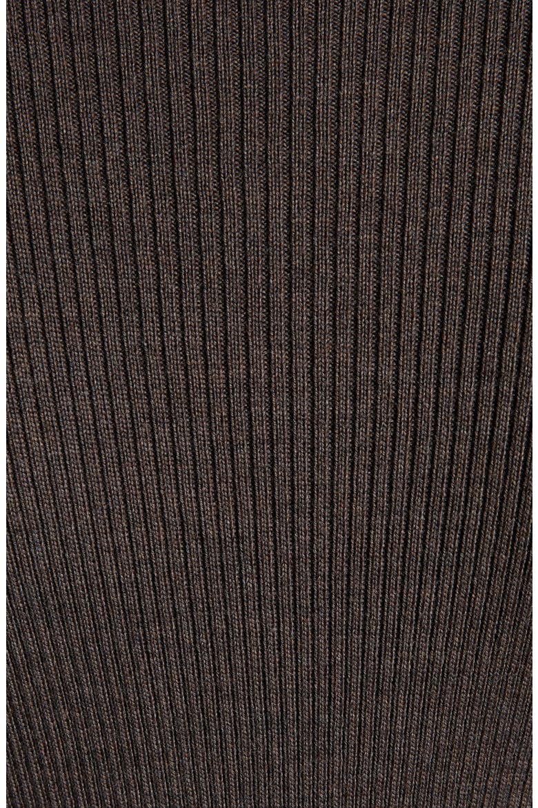 Ribbed Wool Blend Midi Dress, Alternate, color, DARK BROWN