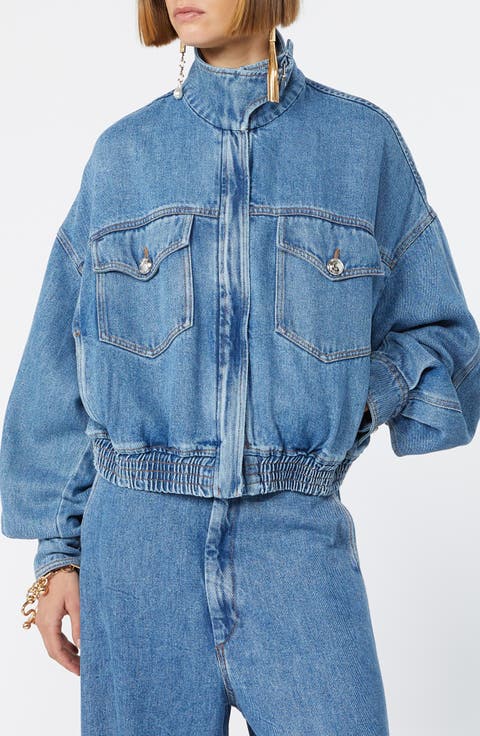 Bussola Oversize Denim Bomber Jacket