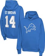 Nike Youth Nike Amon-Ra St. Brown Blue Detroit Lions Name & Number Club Fleece Hoodie