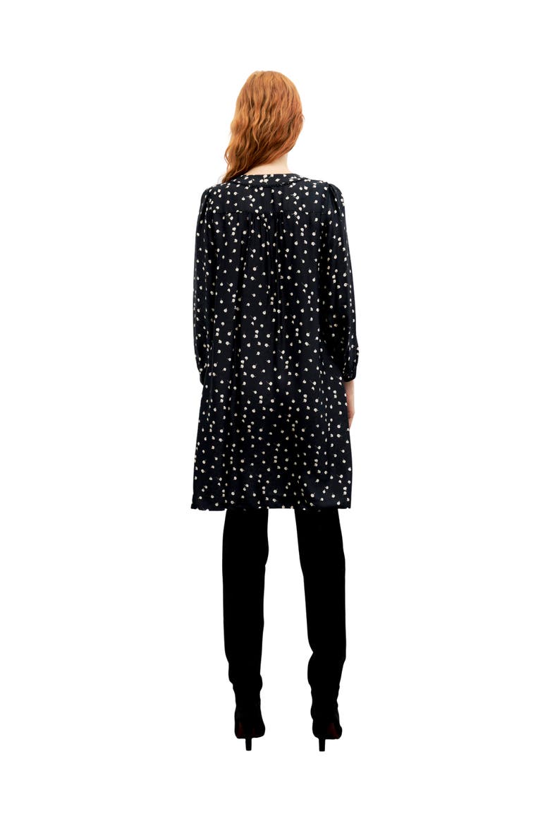 Clemi Printed V-Neck Mini Dress, Alternate, color, Black