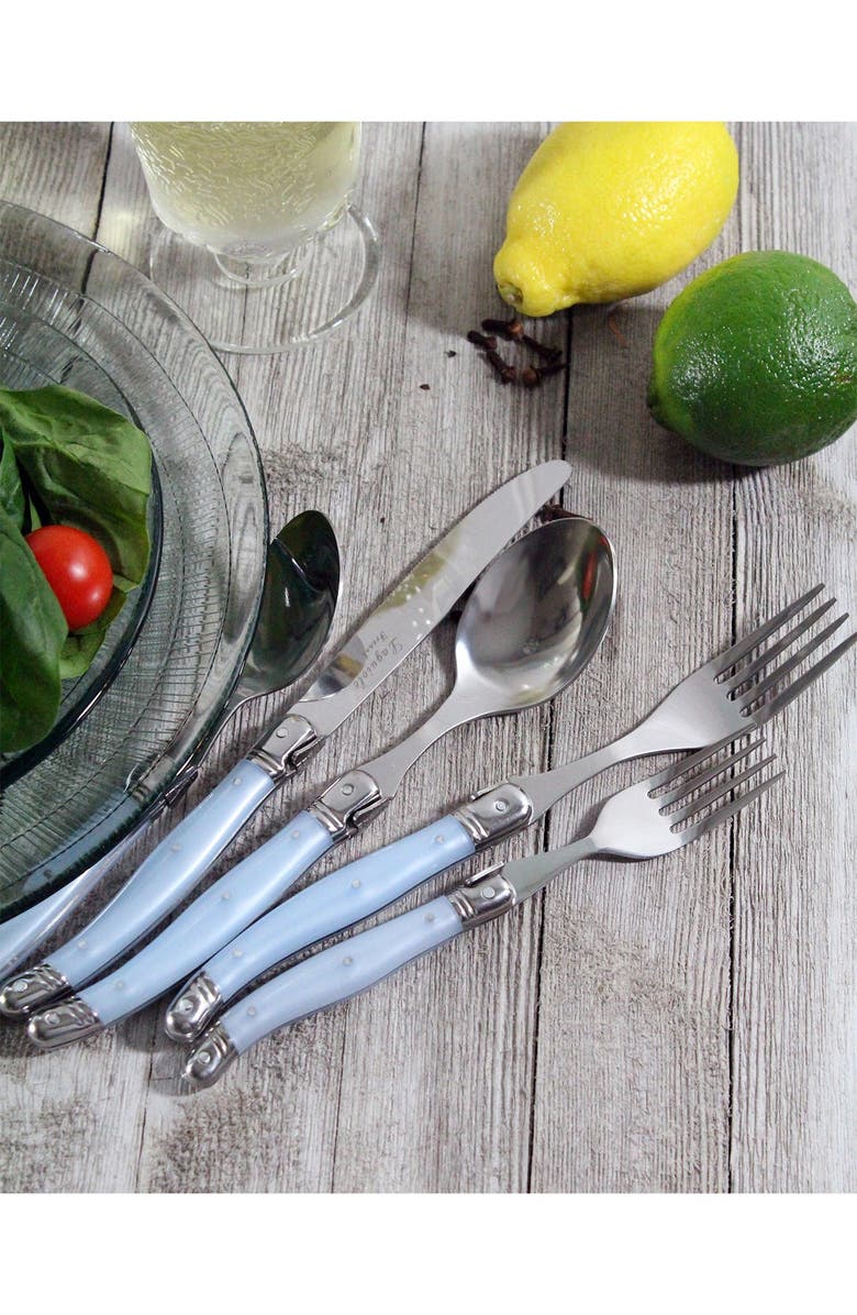 FRENCH HOME 20 Piece Laguiole Ice Blue Flatware Set by French Home, Alternate, color, Blue