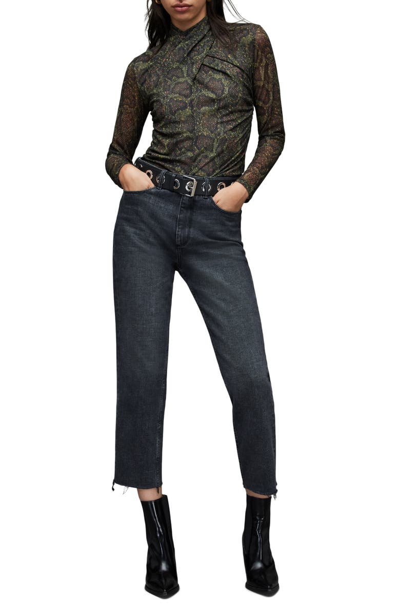 AllSaints Tia Tamora Long Sleeve Mesh Top, Alternate, color, 