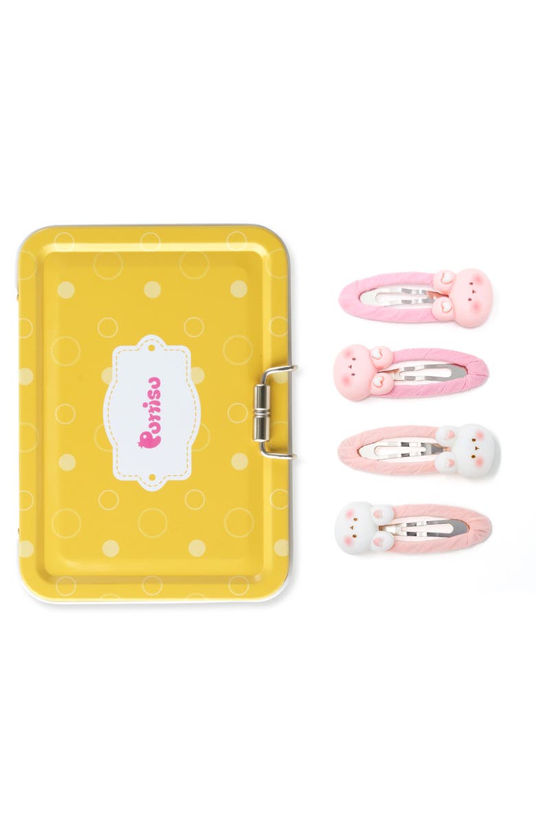Puttisu 4pc Bunny Hug Snap Clip Set, Alternate, color, Baby Pink 
Pastel Pink