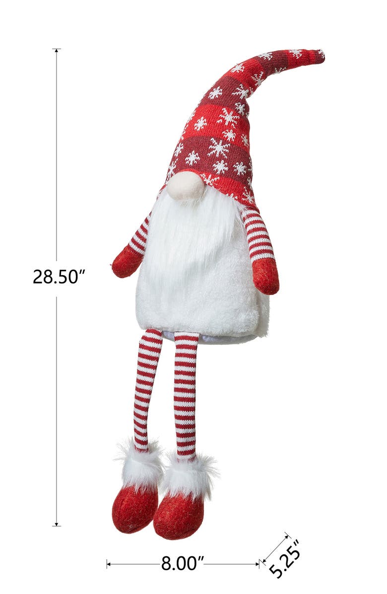 Glitzhome Fabric Christmas Gnome Shelf Sitter with Dangling Legs, Alternate, color, 