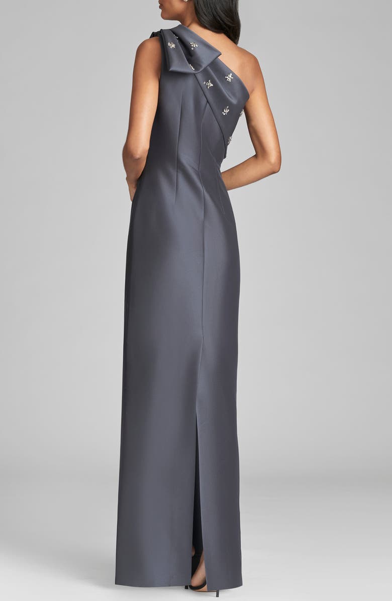 Sachin & Babi Olivia One-Shoulder Satin Gown, Alternate, color, Charcoal