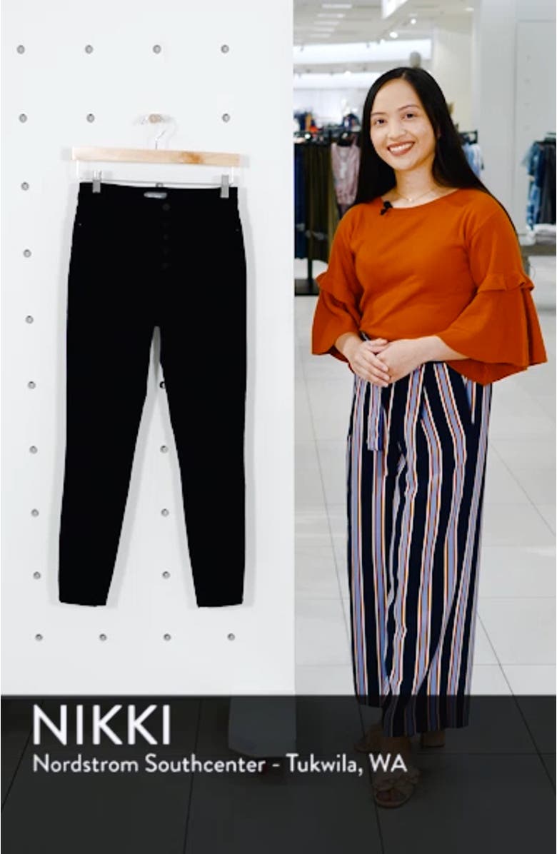 Chrissy Ultra High Waist Velveteen Ankle Skinny Jeans, sales video thumbnail