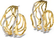 Alexis Bittar Solanales Crystal Pavé Woven Hoop Earrings