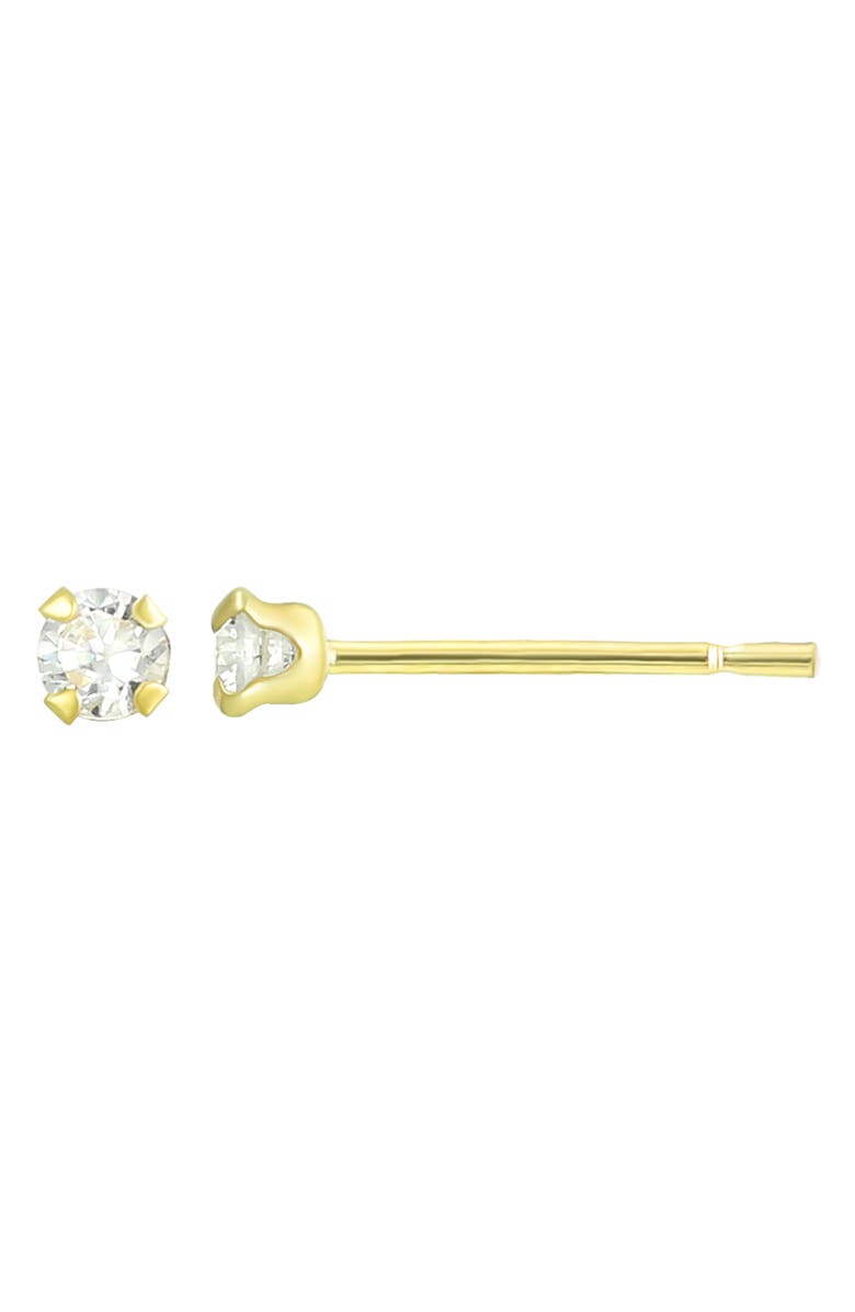 CANDELA JEWELRY 14K Gold Round Cut CZ Stud Earrings, Main, color, Gold/ Clear