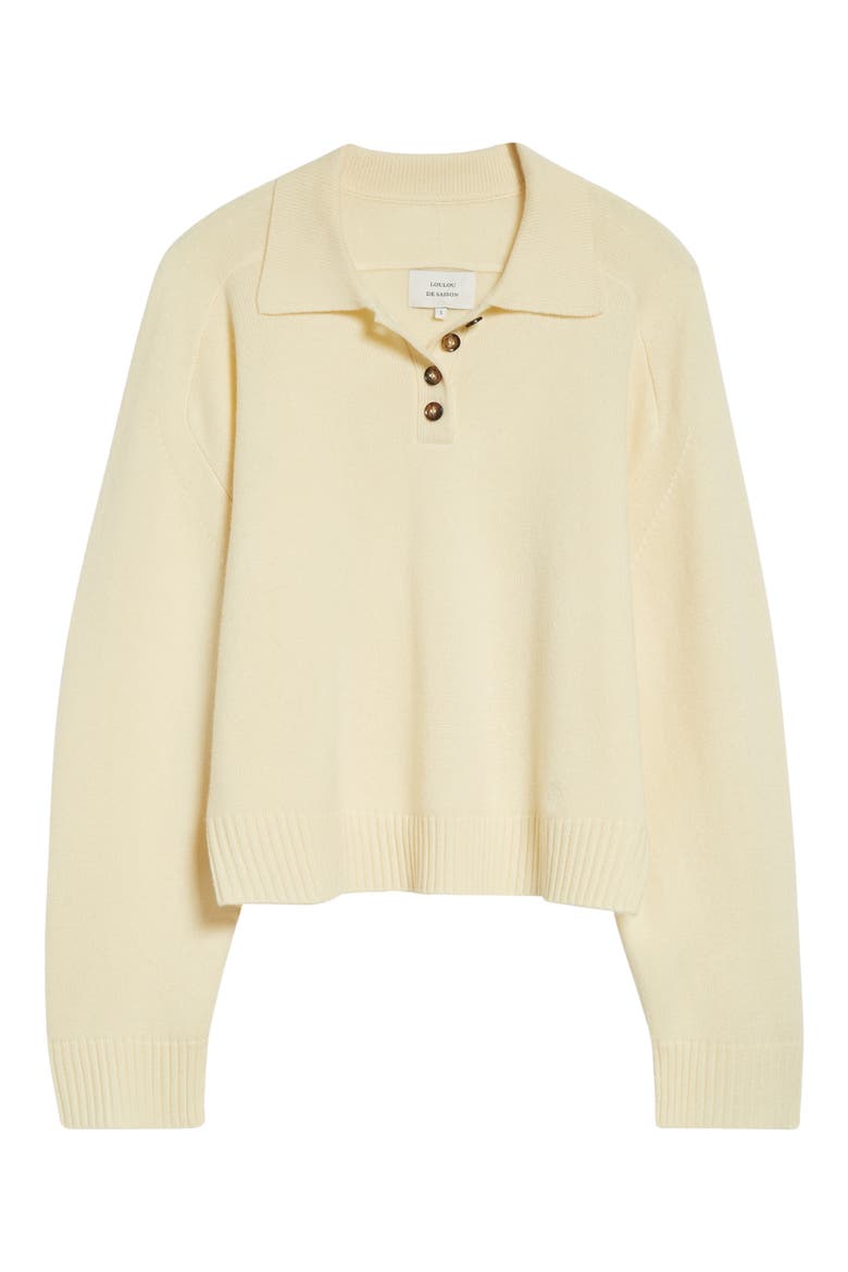 Homere Cashmere Polo Sweater, Alternate, color, BUTTER