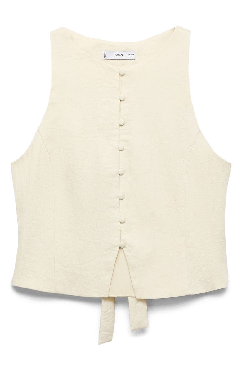 MANGO Bow Back Waistcoat, Alternate, color, Beige