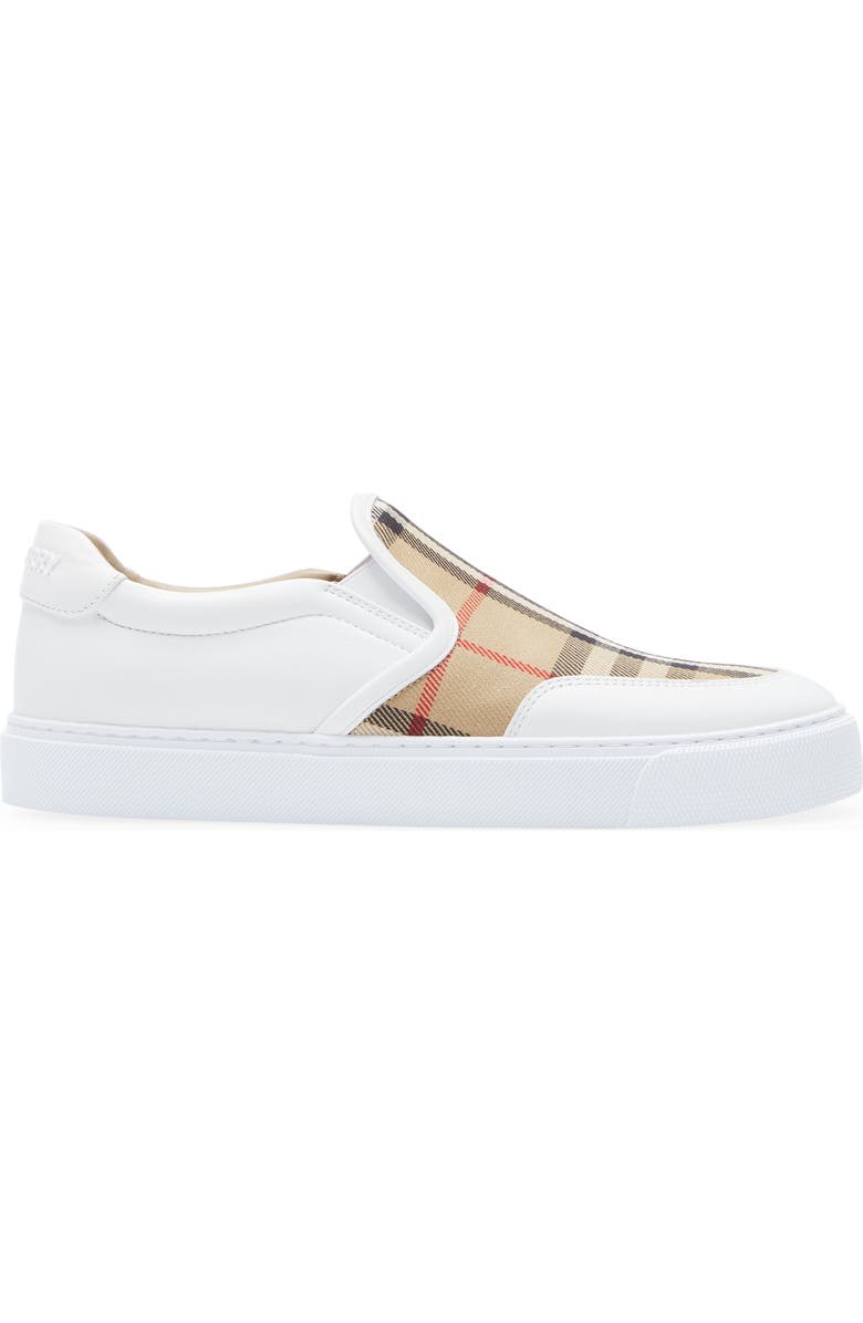Burberry New Salmond Check Slip-On Sneaker, Alternate, color,
