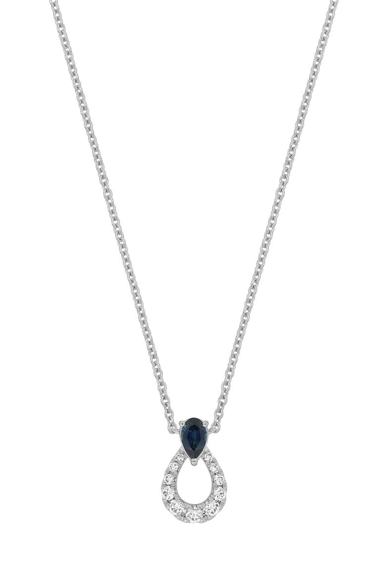 El Mar Diamond & Sapphire Pendant Necklace (Nordstrom Exclusive), Main, color, 18K WHITE GOLD