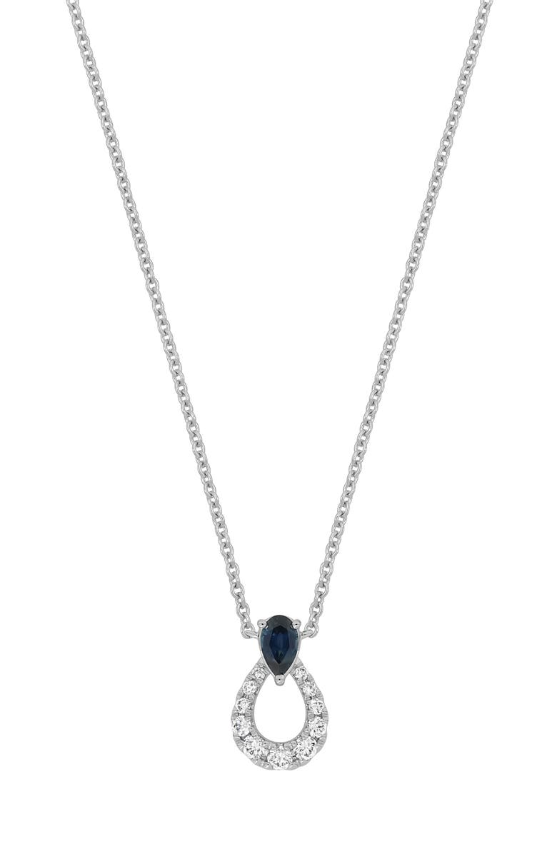 Bony Levy El Mar Diamond & Sapphire Pendant Necklace, Main, color, 18K White Gold