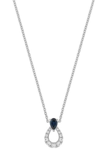 Bony Levy El Mar Diamond & Sapphire Pendant Necklace In 18k White Gold