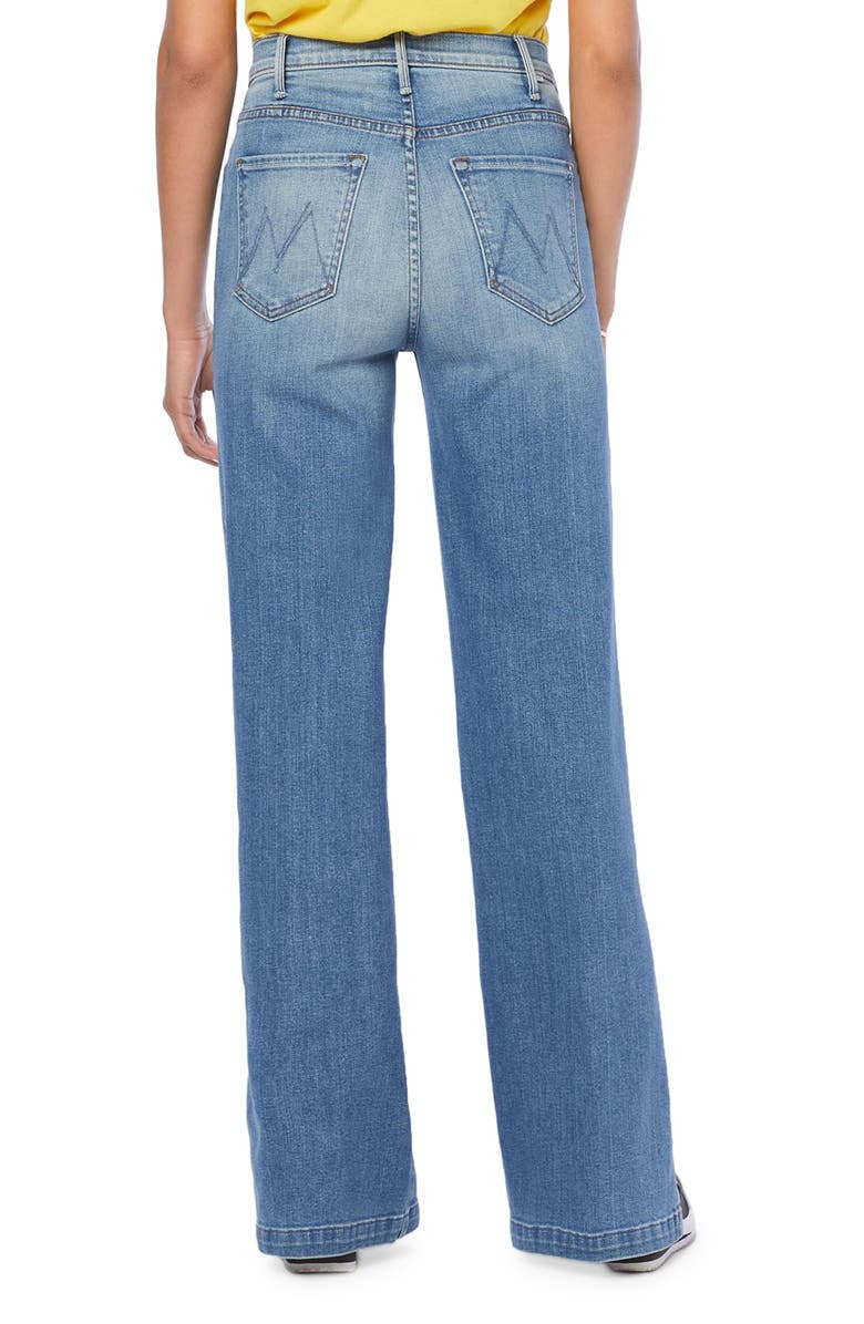 MOTHER The Hustler Sidewinder High Waist Slit Hem Bootcut Jeans, Alternate, color, 