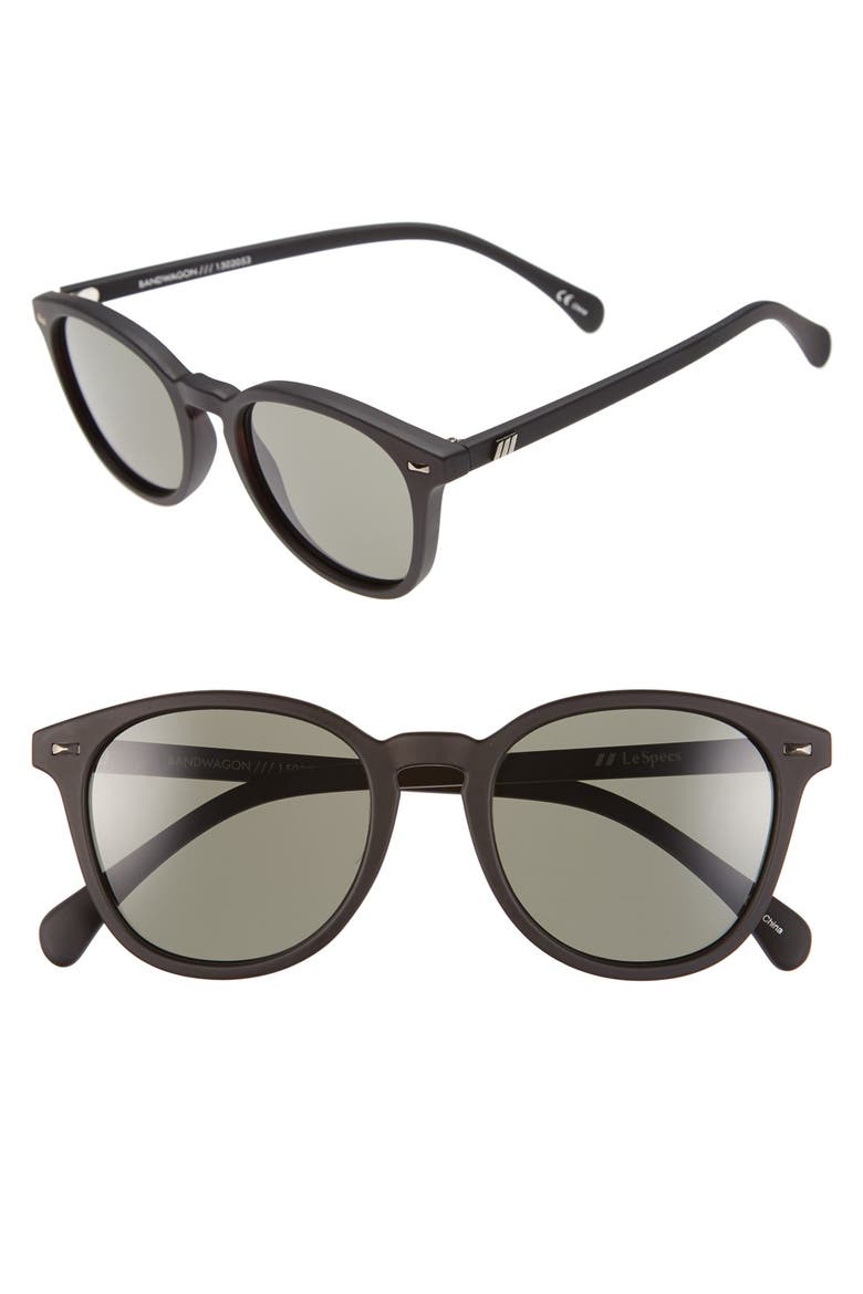 Bandwagon 51mm Sunglasses, Main, color, BLACK RUBBER